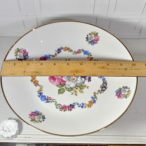 Vintage 12” JKW Western Germany Fine Porcelain Pedestal Cake Stand Footed - Picture 5 of 6